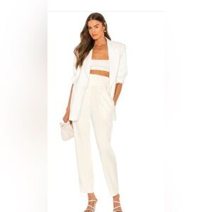 NWT NONCHALANT LABEL Porsha Tuxedo Pant in Off White Size XS